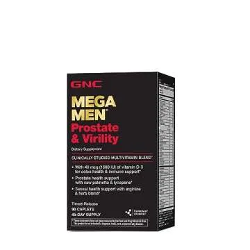 GNC Mega Men Prostate & Virility | 90 Caplets for Men's Health
