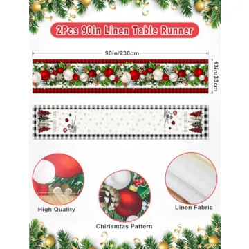 Christmas Table Runner Set of 2 – 90in
