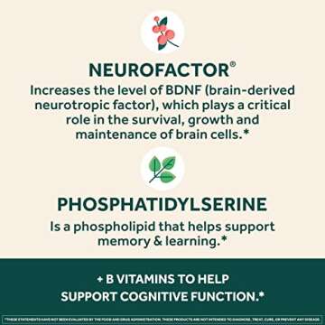 NEURIVA Plus Brain Supplement for Memory and Focus Clinically Tested Nootropics for Concentration for Mental Clarity, Cognitive Enhancement Vitamins B6, B12, Phosphatidylserine 30 Capsules