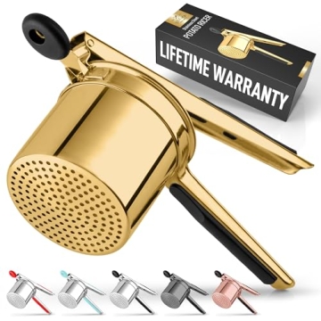 Zulay Kitchen Large 15oz Potato Ricer, Heavy Duty Stainless Steel Potato Masher and Ricer for Mashed...