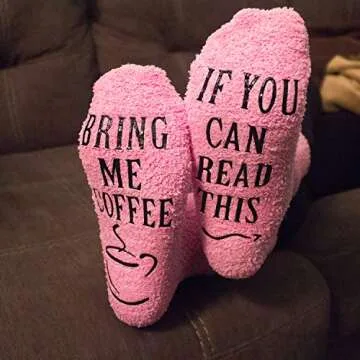 DreamBundle's Novelty Socks + Gift Package "If You Can Read This, Bring Me Coffee" (Coffee Edition! - Pink)