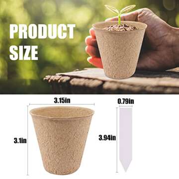 MIDELONG 20 Pcs 3.2 inch Peat Pots, Round Plant Seed Starting Pots Biodegradable Peat Pots Garden Ge...
