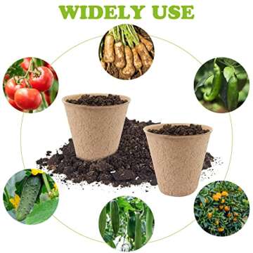 MIDELONG 20 Pcs 3.2 inch Peat Pots, Round Plant Seed Starting Pots Biodegradable Peat Pots Garden Germination Nursery Pot with 10 Plant Lables for Vegetable Tomato Herb Seedling