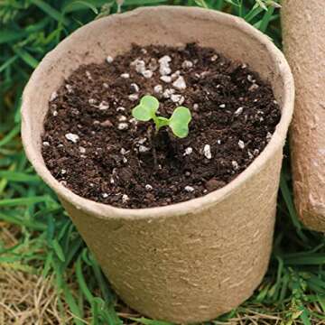 MIDELONG 20 Pcs 3.2 inch Peat Pots, Round Plant Seed Starting Pots Biodegradable Peat Pots Garden Germination Nursery Pot with 10 Plant Lables for Vegetable Tomato Herb Seedling