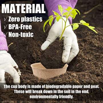 MIDELONG 20 Pcs 3.2 inch Peat Pots, Round Plant Seed Starting Pots Biodegradable Peat Pots Garden Germination Nursery Pot with 10 Plant Lables for Vegetable Tomato Herb Seedling