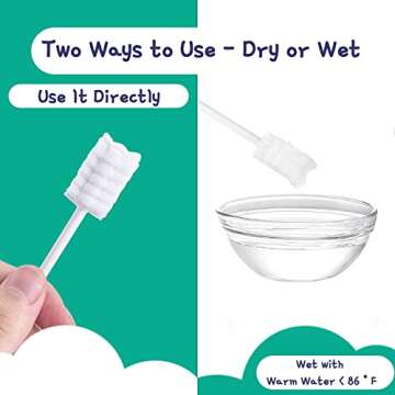 [60 Pcs] Little Fox Baby Oral Cleaner +2 Pcs Finger Toothbrush with Cases, Baby Tongue Cleaner, Newborn Toothbrush, Disposable Tongue and Gum Cleaner, Infant Oral Care and Cleaning for 0-36 Month Baby