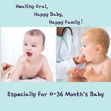 [60 Pcs] Little Fox Baby Oral Cleaner +2 Pcs Finger Toothbrush with Cases, Baby Tongue Cleaner, Newborn Toothbrush, Disposable Tongue and Gum Cleaner, Infant Oral Care and Cleaning for 0-36 Month Baby