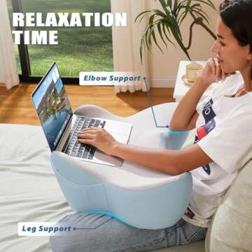 cooloo8 Reading Pillow, Lap Desk, Lap Desk with Cushion, Soft Laptop Pillow for Lap, Portable Desk Pillow, Gaming Pillow Work Pillow for Bed, Couch, Car