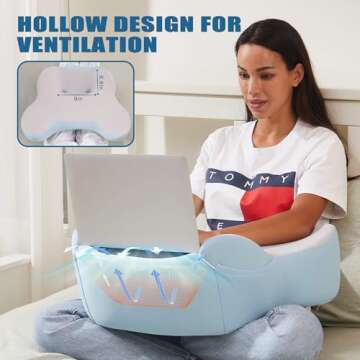 cooloo8 Reading Pillow, Lap Desk, Lap Desk with Cushion, Soft Laptop Pillow for Lap, Portable Desk Pillow, Gaming Pillow Work Pillow for Bed, Couch, Car
