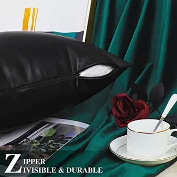 Stylish BRAWARM Faux Leather Pillow Covers 12x20