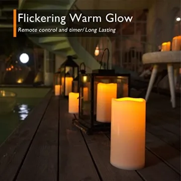 Waterproof Outdoor Flameless Candles with Remote Timer