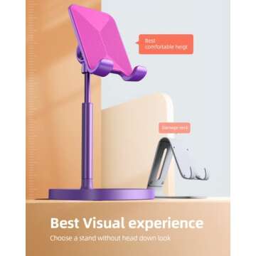 LISEN Cell Phone Stand - Adjustable Holder for Desk and Kitchen Essentials