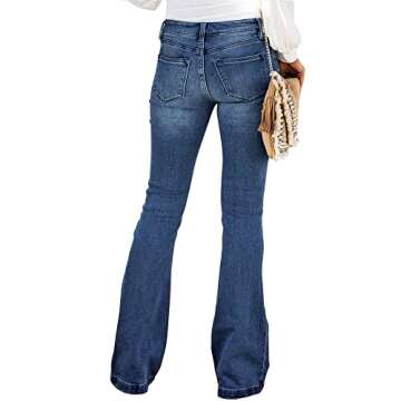 Utyful Women's High Waist Button Fly Ripped Jeans - Stylish & Comfortable