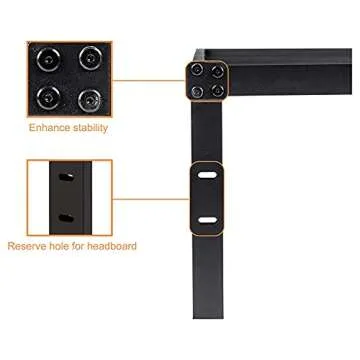 xtfei King Size Bed Frame Heavy Duty Metal Platform No Need Box Spring 14 Inch Beds Frames with Steel Slats Support, Easy Assembly, Under Bed Storage, Noise Free, Black