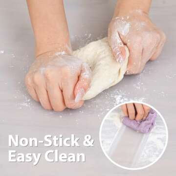 Thick Silicone Counter Mat Large 23.4"by15.6", Heat Resistant Mat for Kitchen Table/Countertop Protector/Non Stick Pastry Baking Mat Placemats, Silicone Mat for Crafts Kids, Super Kitchen Clear