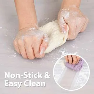 Thick Silicone Counter Mat Large 23.4"by15.6", Heat Resistant Mat for Kitchen Table/Countertop Protector/Non Stick Pastry Baking Mat Placemats, Silicone Mat for Crafts Kids, Super Kitchen Clear