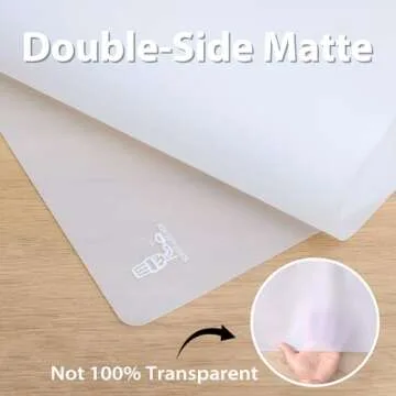 Thick Silicone Counter Mat Large 23.4"by15.6", Heat Resistant Mat for Kitchen Table/Countertop Protector/Non Stick Pastry Baking Mat Placemats, Silicone Mat for Crafts Kids, Super Kitchen Clear