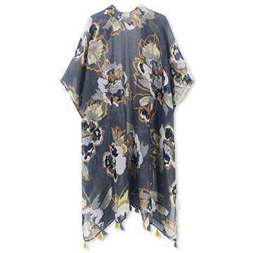 Moss Rose Women's Beach Cover up Swimsuit Kimono with Bohemian Floral Print, Loose Casual Resort Wear