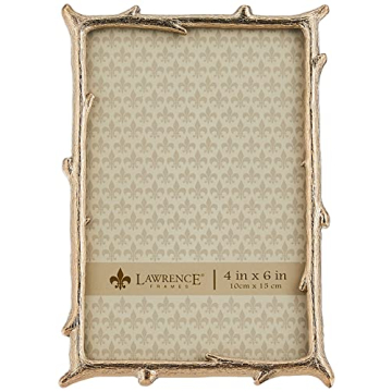 Elegant Gold Metal 4x6 Photo Frame with Branch Design