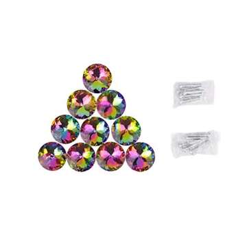 Shopline 10 Pieces Colorful Crystal Glass Drawer Knobs, Door Pull Handle for Cupboard Wardrobe Cabinet Dresser