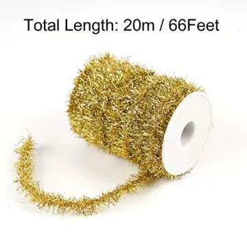 WBCBEC 66 Feet Christmas Tinsel Garland Metallic Holiday Tinsel Garland Twist Tinsel Thin Glitter Ti...