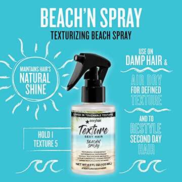 SexyHair Texture Beach'n Spray Texturizing Beach Spray, 4.2 Oz | Maintains Natural Shine | Up to 24 Hour Humidity Resistance | All Hair Types