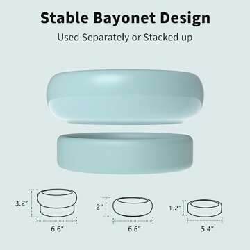 MS!MAKE SURE Elevated Cat Bowl, Ceramic Tilted Cat Food Bowl, Anti Vomit & Whisker Fatigue Cat Bowls for Food and Water - Blue