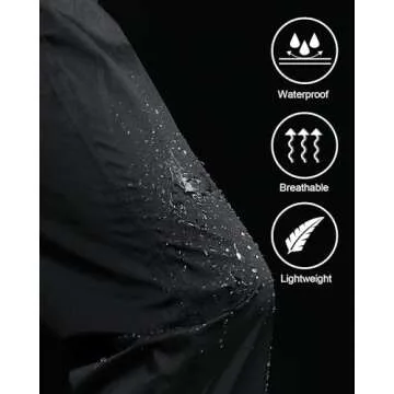 iCreek Women's Rain Pants Waterproof Hiking Pants Windproof Lightweight Over Pants Work Rain Outdoor for Golf, Fishing (Black, Small/27 Inseam)