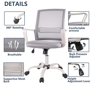 Ergonomic Office Chair with Lumbar Support and Wheels