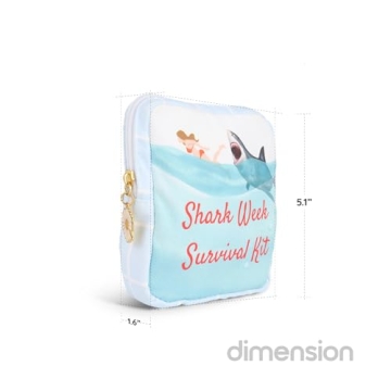 Primo Lines Shark Week Period Bag for Teens and Women