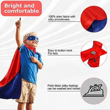 InPoTo Superhero Capes & Masks for Kids Ages 4-12