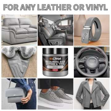 BSCPAM Gray Leather Recoloring Balm,Leather Couch Scratch/Stain Remover,Leather Repair kit for Vinyl...