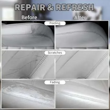 BSCPAM Gray Leather Recoloring Balm,Leather Couch Scratch/Stain Remover,Leather Repair kit for Vinyl Furniture and Car Interior,Leather Dye Paint for Scratched and Faded Leather Couches