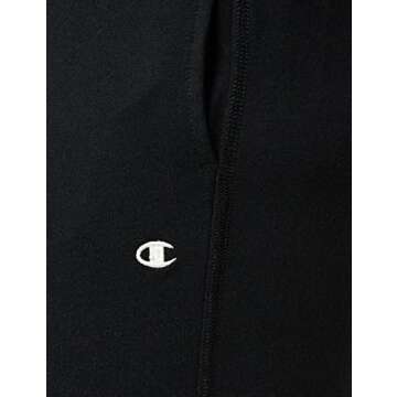 Champion French Terry Jogger Sweatpants, Women’s Drawstring Capris, C Logo, 29" Inseam, Black, X-Small