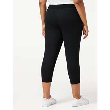 Champion French Terry Jogger Sweatpants, Women’s Drawstring Capris, C Logo, 29" Inseam, Black, X-Small