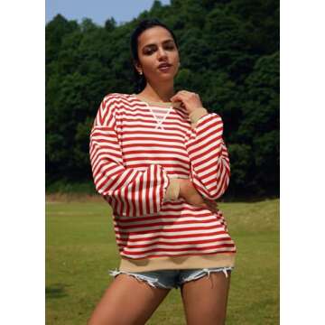 SENSERISE Women's Color Block Long Sleeve Sweatshirt