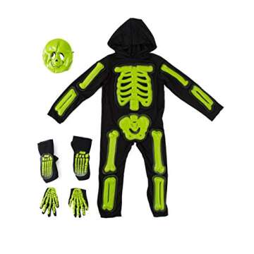 Kids Glow in The Dark Skeleton Costume Colorful Skeleton Bodysuit Jumpsuit, Boys Toddlers Children S...