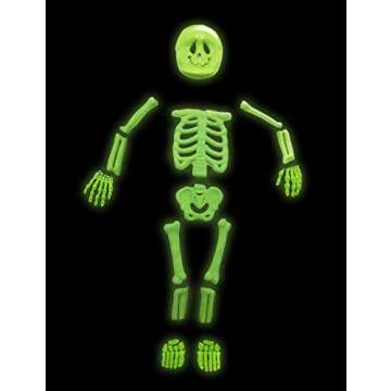 Kids Glow in The Dark Skeleton Costume Colorful Skeleton Bodysuit Jumpsuit, Boys Toddlers Children Scary Bone Skull Outfit Fancy Dress Up for Halloween Party Carnival