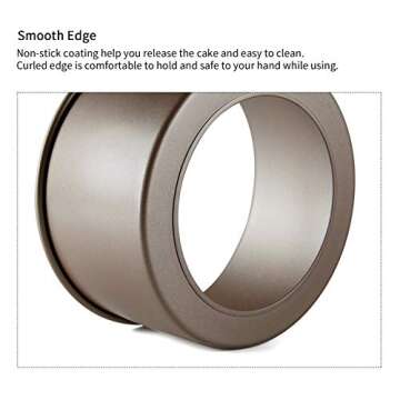 SAVORLIVING Angel Food Cake Pan Non-Stick Fluted Tube Pan with Removable Bottom Carbon Steel Bundt Pan Round Hollow Chiffon Cake Mold Baking Tool (8inch)