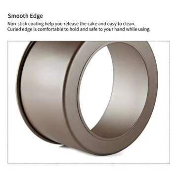 SAVORLIVING Angel Food Cake Pan Non-Stick Fluted Tube Pan with Removable Bottom Carbon Steel Bundt Pan Round Hollow Chiffon Cake Mold Baking Tool (8inch)