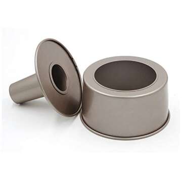 SAVORLIVING Angel Food Cake Pan Non-Stick Fluted Tube Pan with Removable Bottom Carbon Steel Bundt Pan Round Hollow Chiffon Cake Mold Baking Tool (8inch)