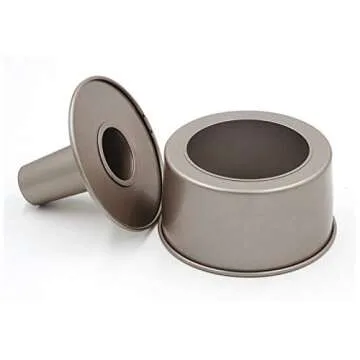 SAVORLIVING Angel Food Cake Pan Non-Stick Fluted Tube Pan with Removable Bottom Carbon Steel Bundt Pan Round Hollow Chiffon Cake Mold Baking Tool (8inch)