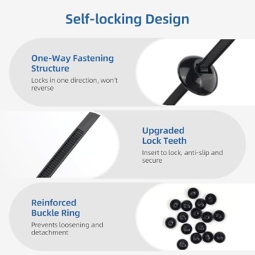 100 Pcs Self-Locking Universal Cable Tie Buckles for Cars