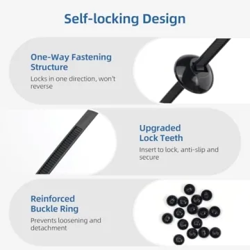 100 Pcs Self-Locking Universal Cable Tie Buckles for Cars