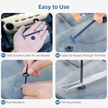 100 Pcs Self-Locking Universal Cable Tie Buckles for Cars