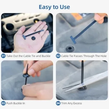 100 Pcs Self-Locking Universal Cable Tie Buckles for Cars