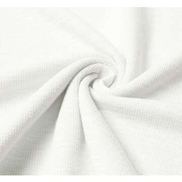 PRETTYGARDEN Women's Elegant Long Lantern Sleeve Short Dress Crewneck Tie Waist Knit Cocktail Dress (White,Small)