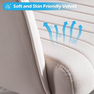 Stylish Velvet Swivel Office Chair with Gold Base