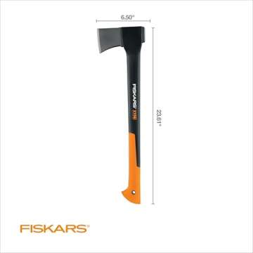 Fiskars X15 Splitting Axe, Tree Branch Cutter and Wood Splitter (23.5-Inch Axe) with Shock-Absorbing Handle