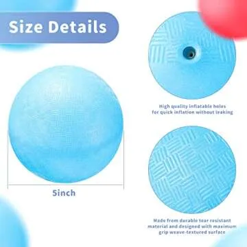 Civaner 2 Pack of 5 Inch PVC Made Dodgeball Balls, Red Blue, Suitable for Kids Outdoor Play, Exercis...